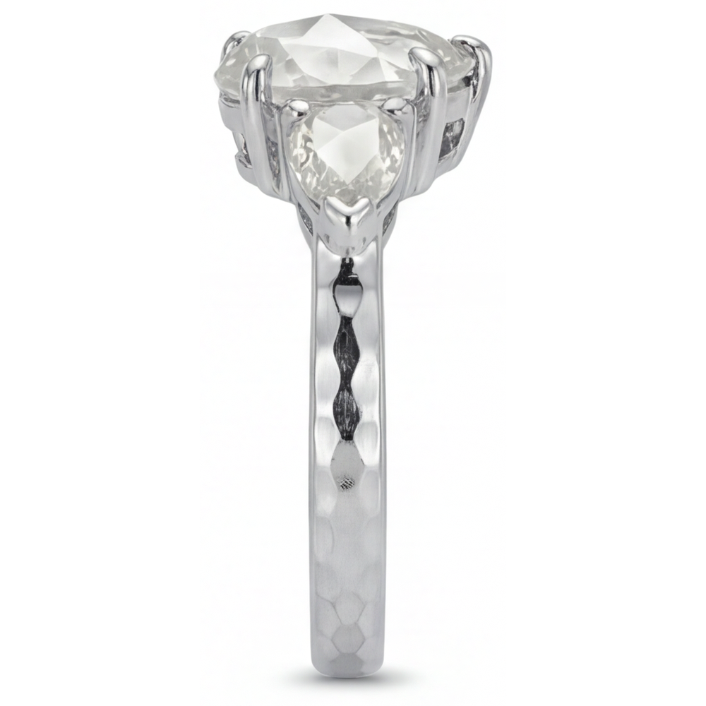 Birnen-Schliff Diamant Ring in 14K Weißgold – Schrägansicht