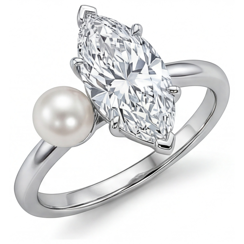 Diamant Einzelstein-Ring 2,5-Karat 14K Weißgold – Frontansicht
