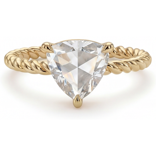 Einzelstein-Ring 14K Gelbgold mit Diamant – Hauptansicht