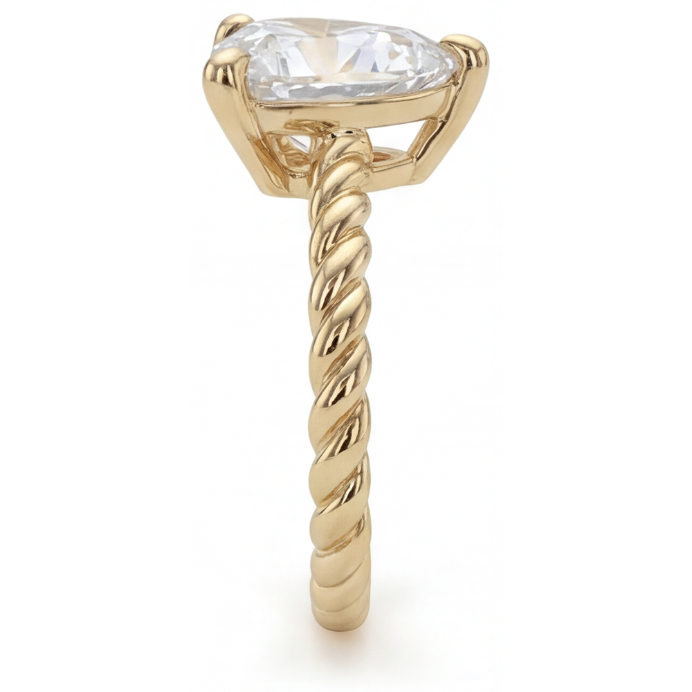 Echter Diamant Einzelstein-Ring – Profilansicht