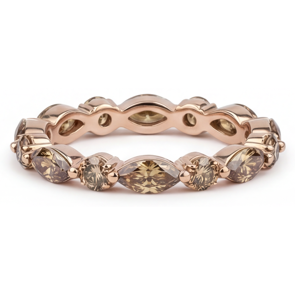 Eternity Band 14K Roségold mit Diamant – Seitenansicht