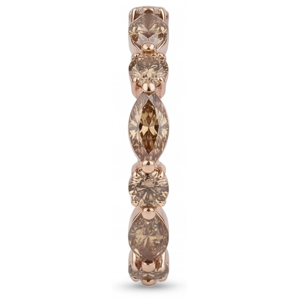 Natürlicher Diamant Eternity Band 4 Karat 14K Roségold – Schrägansicht