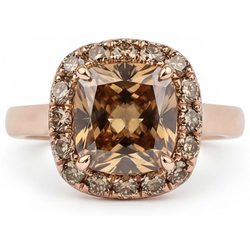 Designer Halo-Ring mit Wüsten-Diamant Diamant – 2 Karat