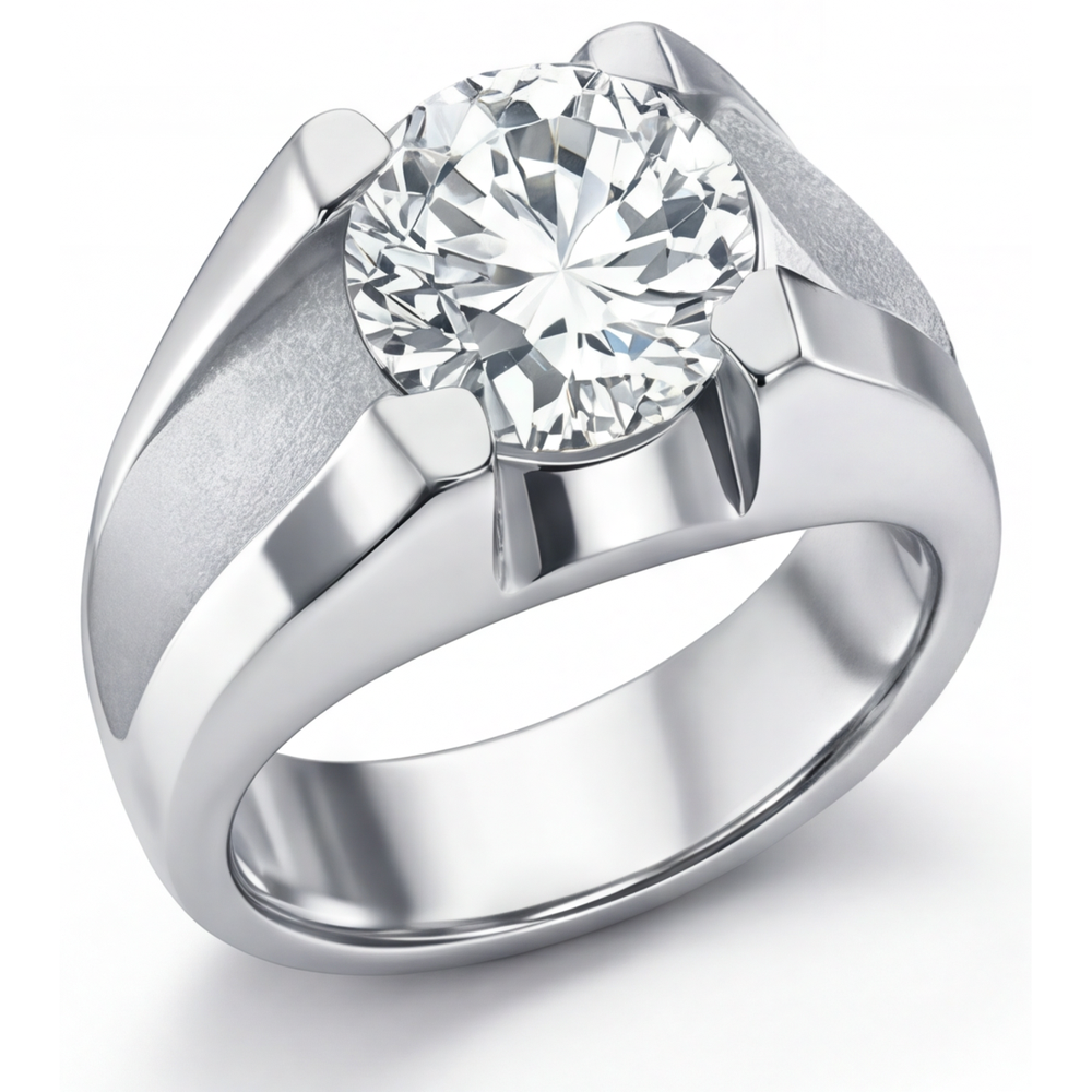 Handgefertigter Herren-Ring 2 Karat – Hauptansicht