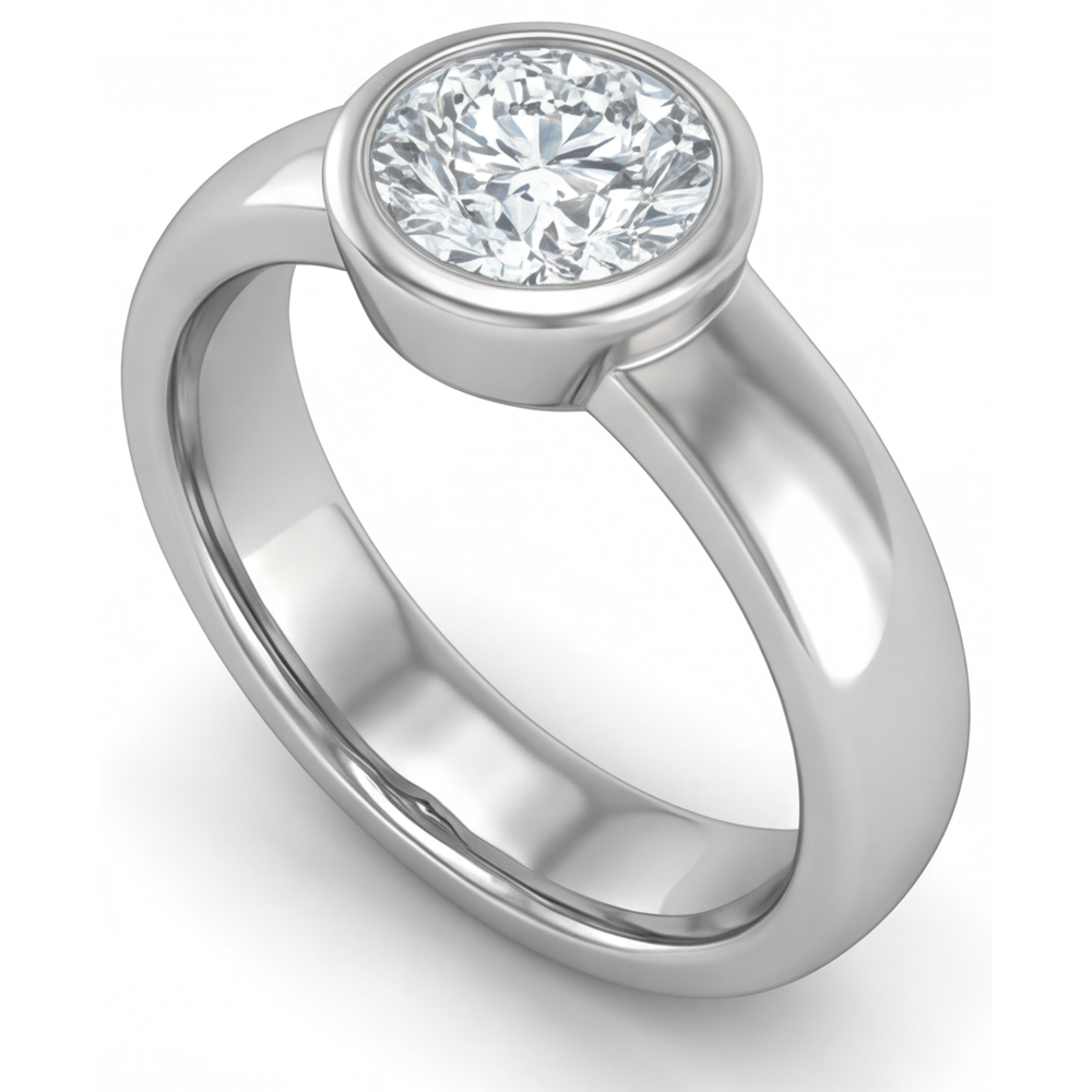 Brillanter Diamant Herrenring 2 Karat – Seitenansicht