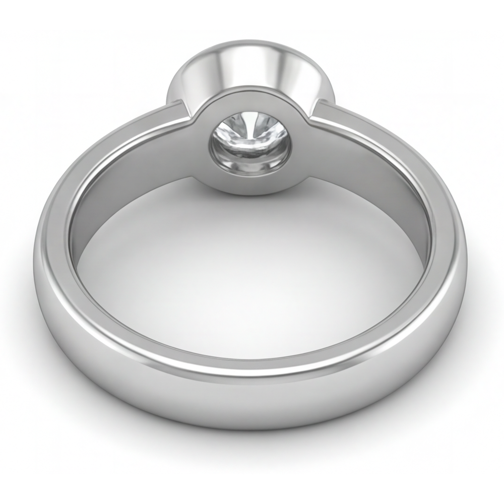 Rund-Brillant Diamant Ring in 14K Weißgold – Draufsicht