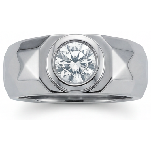 Naturreiner Diamant Männer-Ring – Hauptansicht