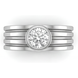 14K Weißgold Männer-Ring mit Diamant – 1,50 Karat