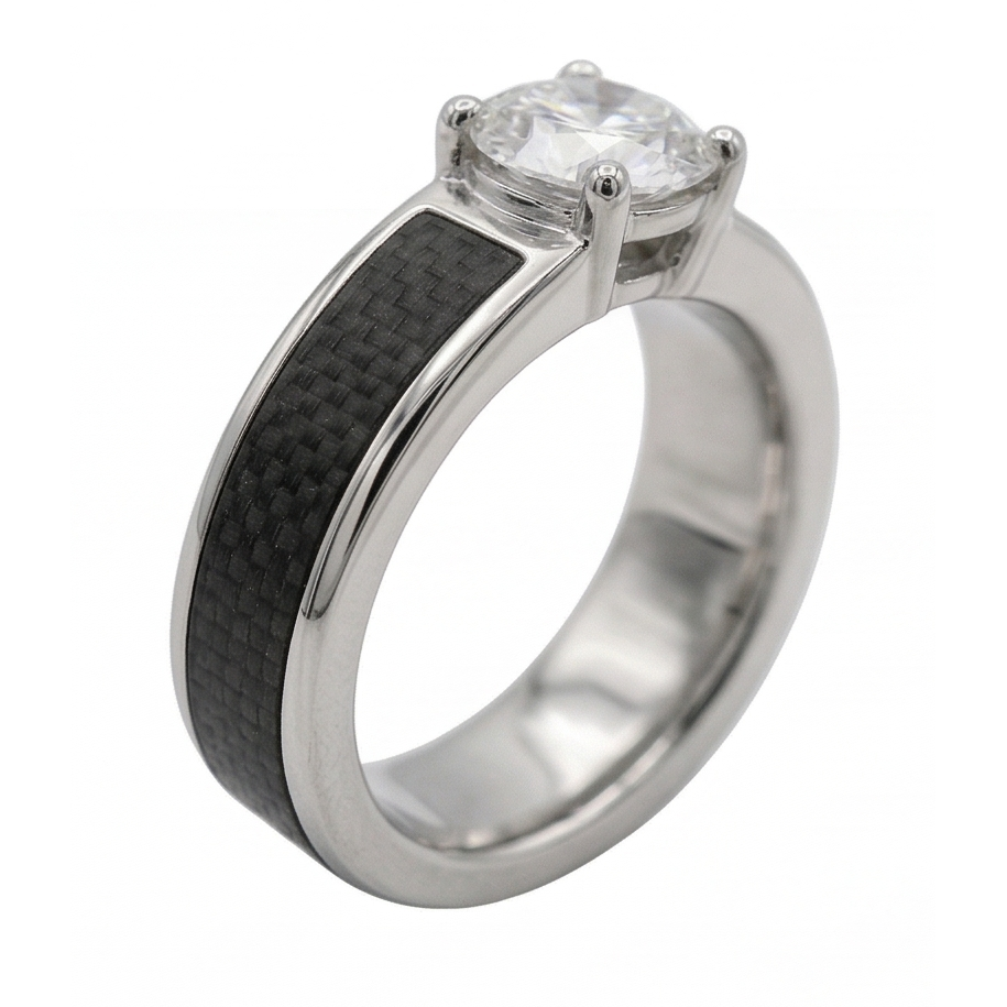 Exquisiter Männer-Ring 1,50 Karat – Schrägansicht