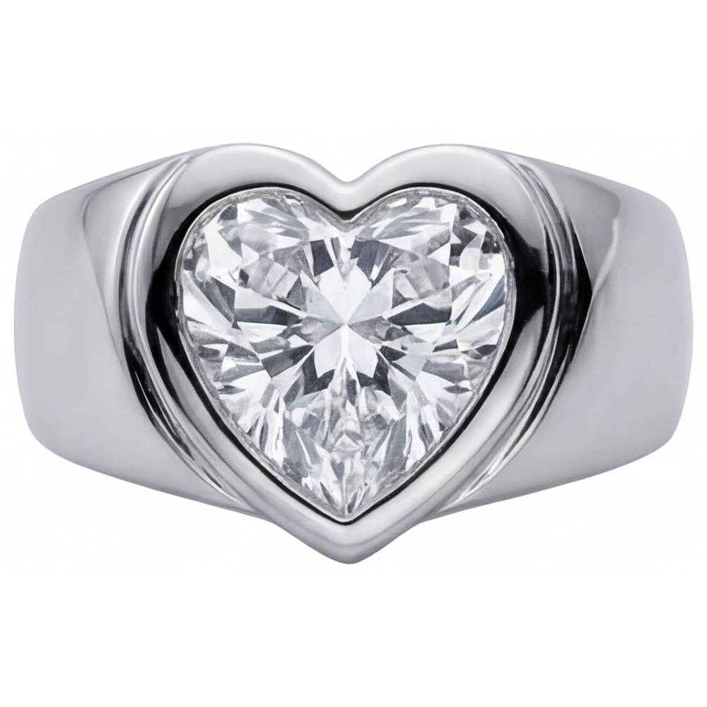 Diamant Männer-Ring 4 Karat 14K Weißgold – Hauptansicht