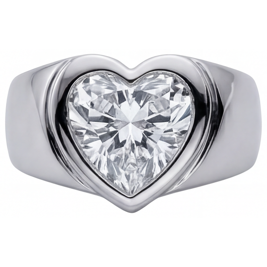 Diamant Männer-Ring 4 Karat 14K Weißgold – Hauptansicht