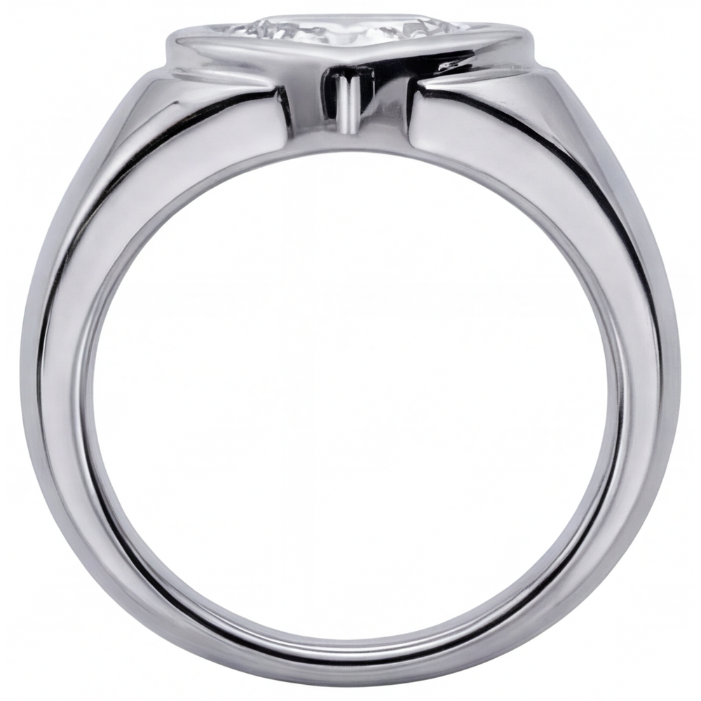 Herz-Schliff Diamant Ring in 14K Weißgold – Profilansicht