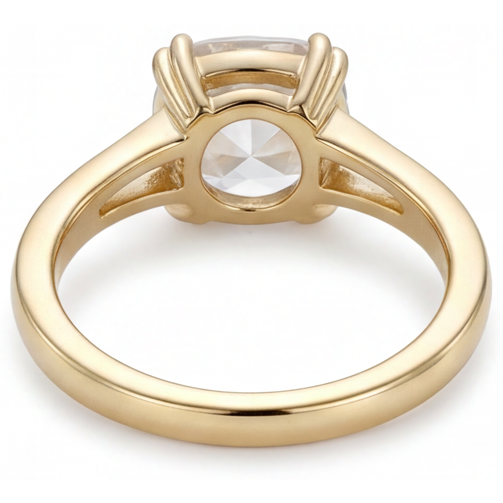 Solitär-Ring 14K Gelbgold mit Diamant – Profilansicht