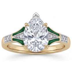 Handgefertigter Diamant Solitär-Ring mit Akzenten 2 Karat