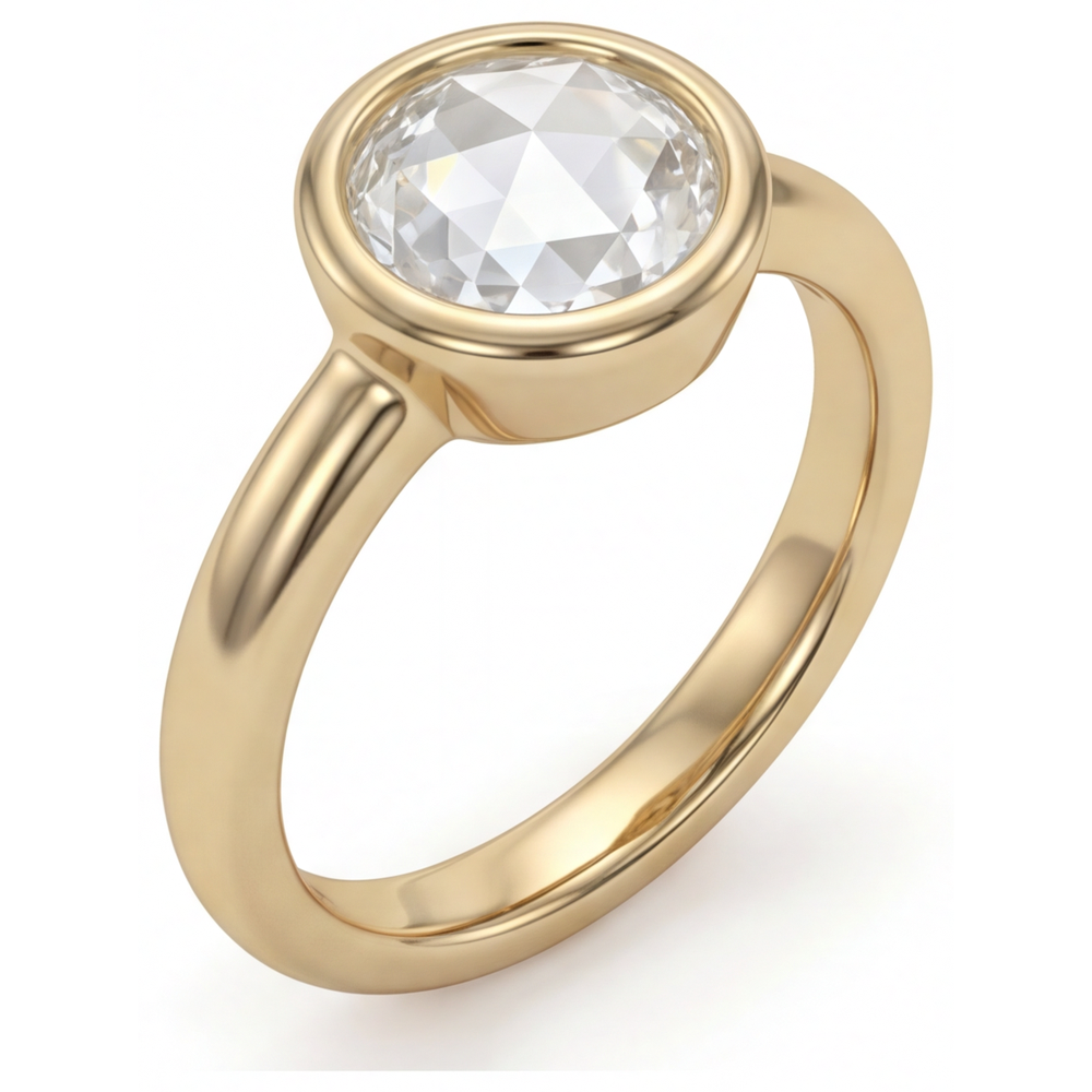 Diamant Solitär-Verlobungsring 2,75-Karat 14K Gelbgold – Frontansicht
