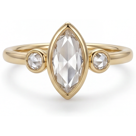 Natürlicher Diamant Trilogie-Ring – Hauptansicht
