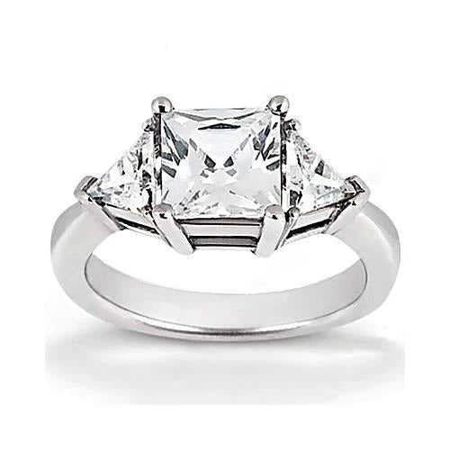 1.75 kt. Princess Cut Natürliche Diamond Drei-Steine-Ring