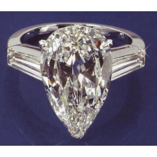 2.11 Karat Birnenförmiger Natürliche Diamant-Verlobungsring Mit Drei Steinen