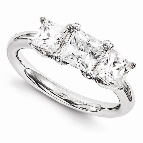 Drei-Stein-Echte Diamant-Verlobungsring 3.50 Karat Weißgold 14 Karat Neu