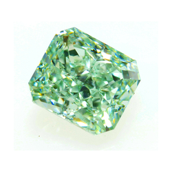 Natürlicher, aus der Erde gewonnener grüner Diamant, 2 Karat, Radiantschliff, lose, behandelt