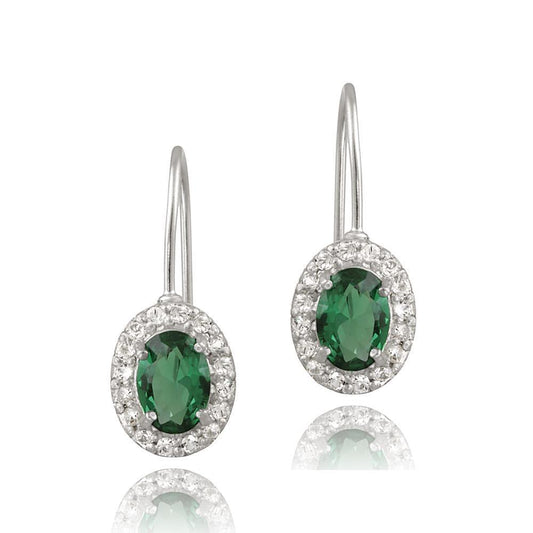 echter oval smaragd 6.90Karat ohrring Vorderansicht