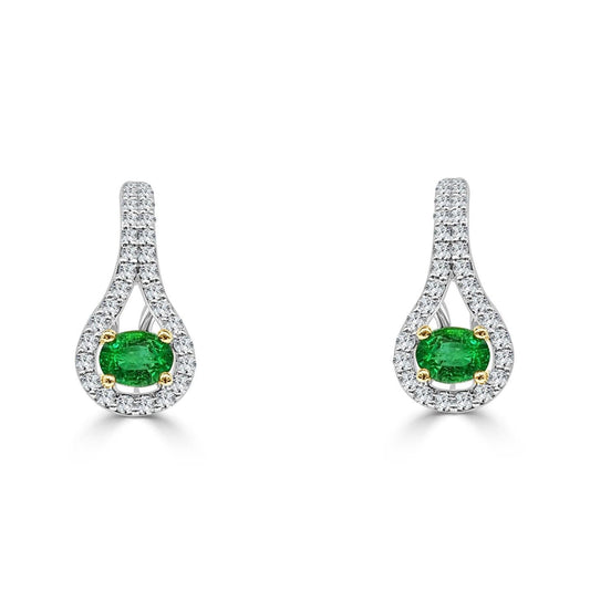 echter oval smaragd 5.90Karat ohrring Vorderansicht