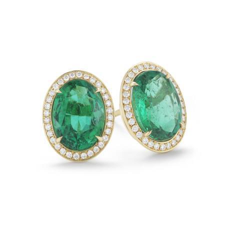 echter oval smaragd 10.80Karat ohrring Vorderansicht