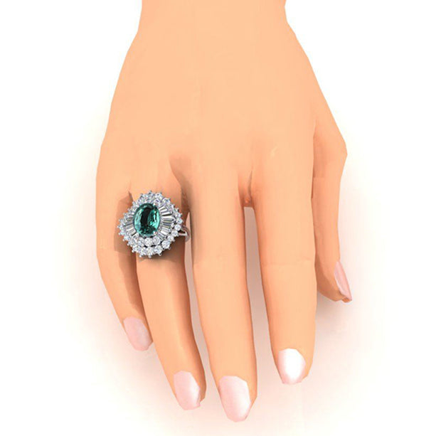 Echt Alexandrit Diamant Ring Aussage Schmuck