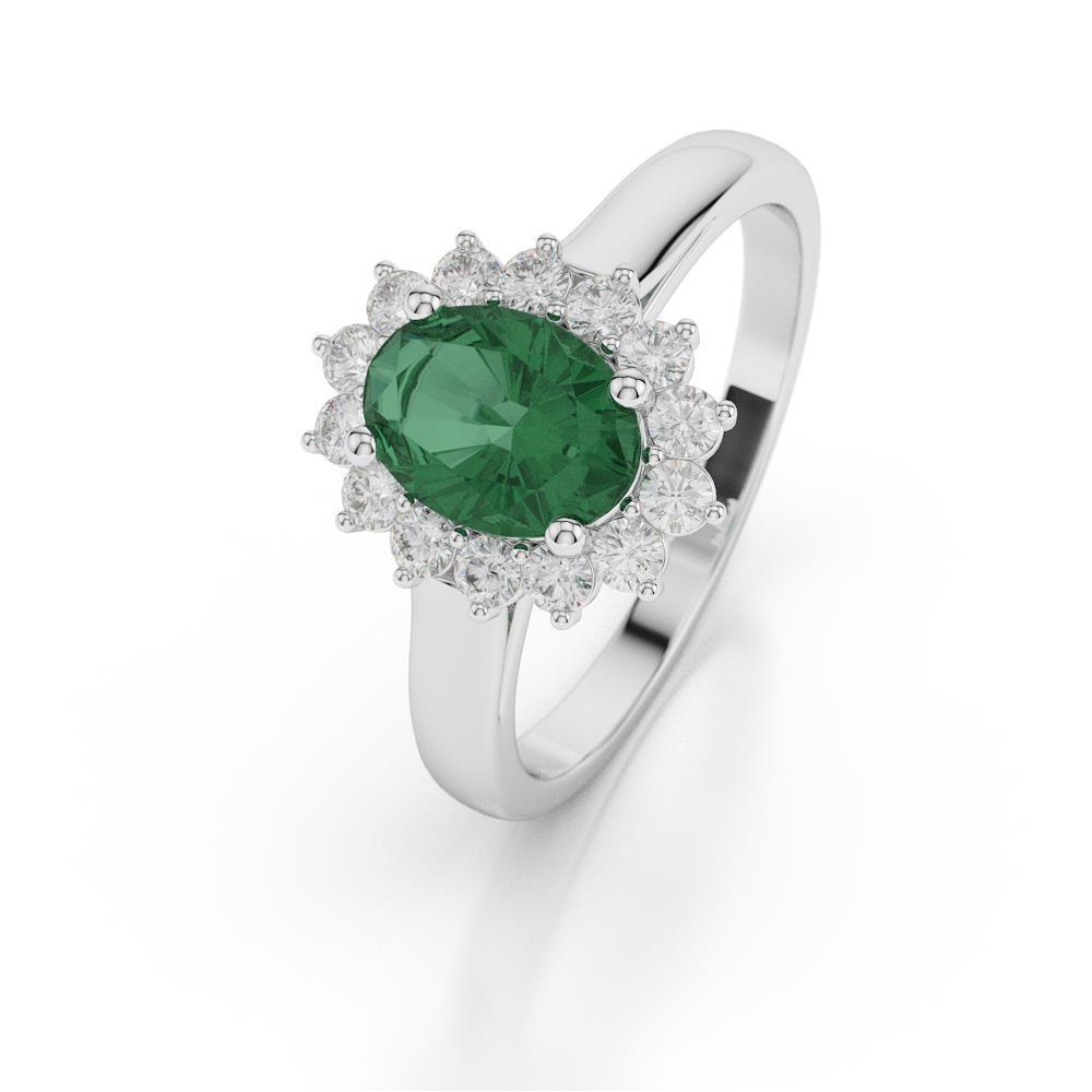Grün Smaragd und Diamant Ehering 3,50 Karat Goldschmuck
