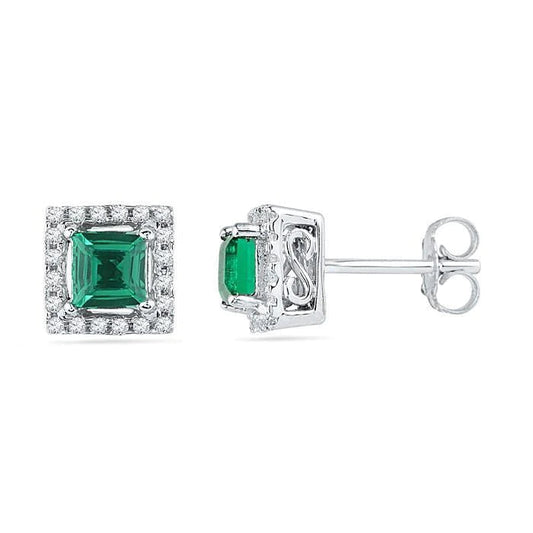 echter asscher smaragd 3.90Karat ohrring Vorderansicht