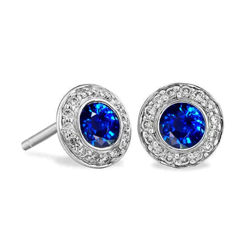 echter round diamant 1Karat ohrring Vorderansicht