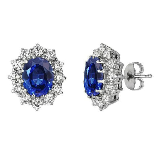 echter oval diamant 3Karat ohrring Vorderansicht