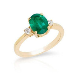 Krappenset Grün Smaragd und Diamant 5,25 Karat Verlobungsring