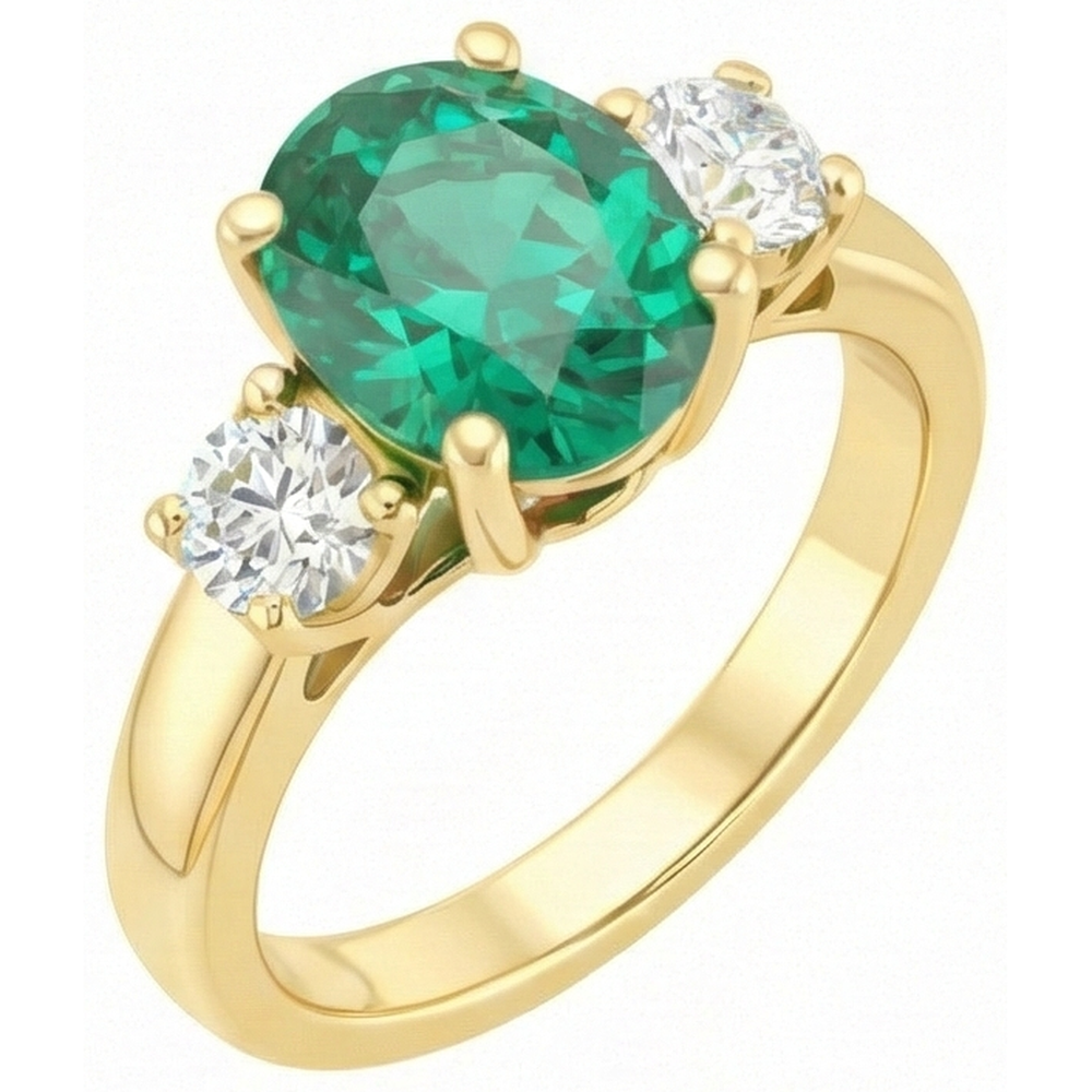 echter oval diamant 5.25Karat ring Draufsicht