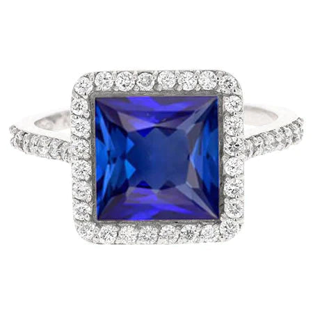 Saphir Princess Cut Verlobungsring