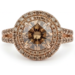 Champagner Wüsten-Diamant Brautring – Edler Diamant 4 Karat 14