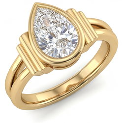 Handgefertigter Edler Diamant Drei-Stein-Ring 2 Karat |