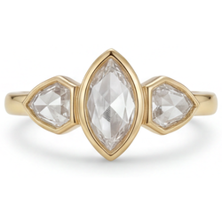 Edler Diamant Dreisteinring – Antiker Rosen-Schliff 1,75 Karat