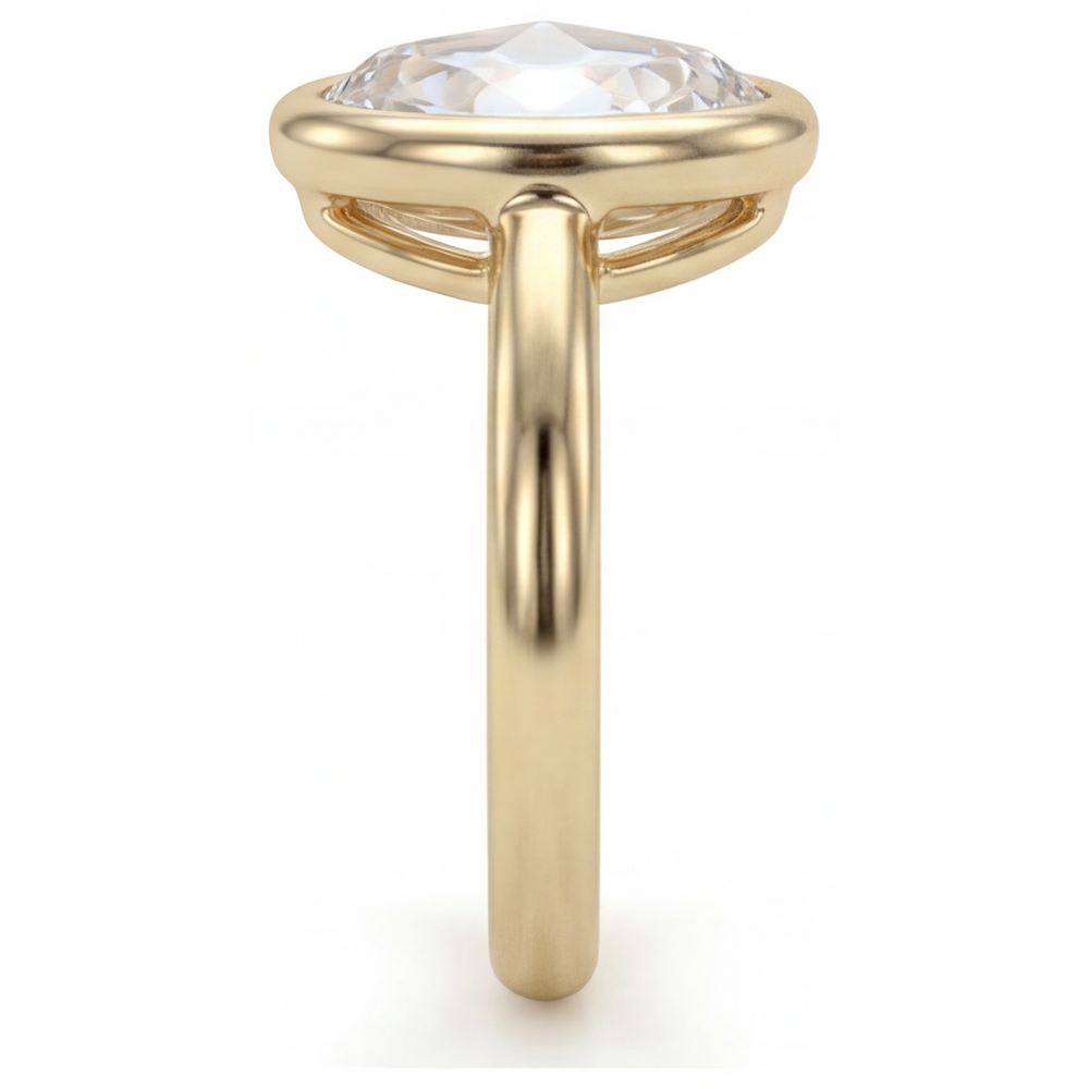 Edler Diamant Einzelstein-Ring 5,0-Karat 14K Gelbgold – Schrägansicht