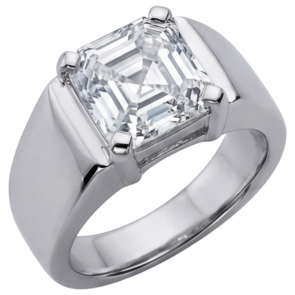 Edler Diamant Herren-Ring 5-Karat 14 Karat Weißgold – Hauptansicht