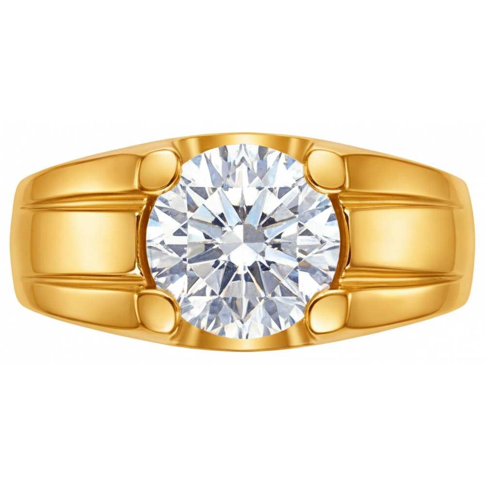 Erdgewonnener Edler Diamant Herrenring – Hauptansicht