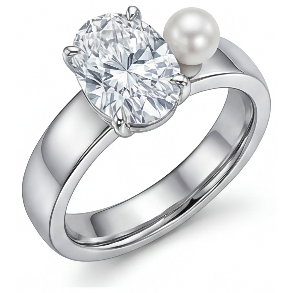 Naturreiner Edler Diamant Solitär-Ring – Seitenansicht