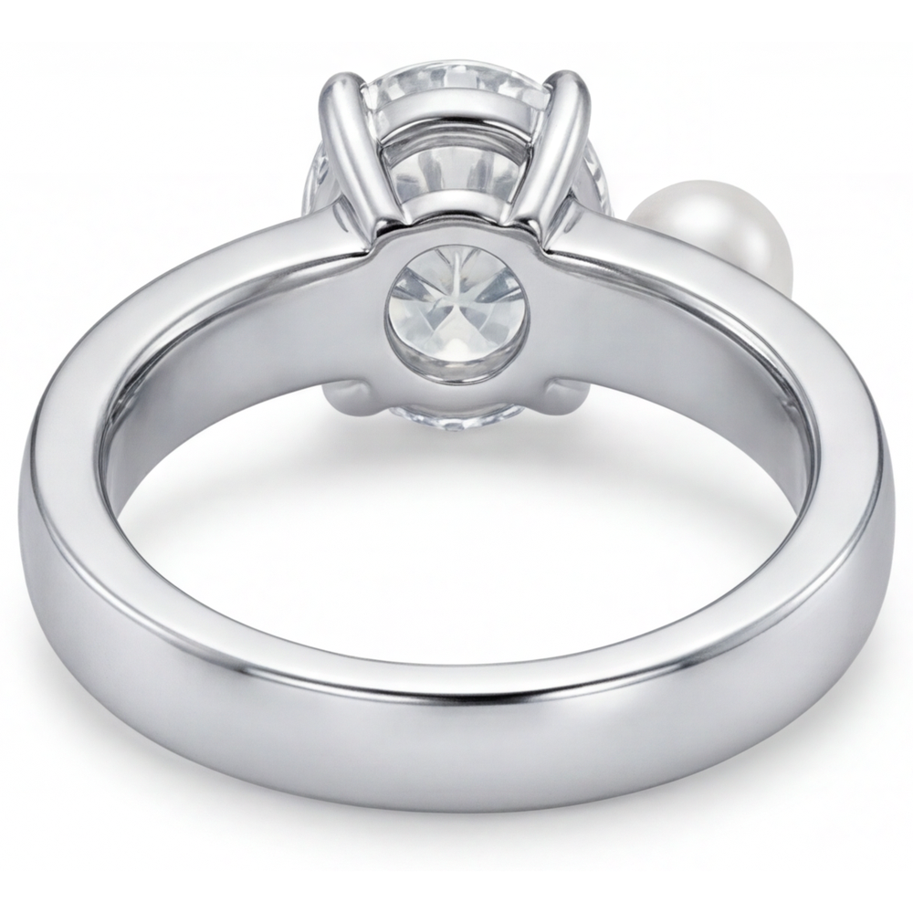 Naturreiner Edler Diamant Solitär-Ring 2,25 Karat 14K Weißgold – Draufsicht