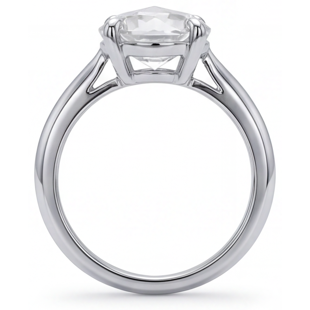 Edler Diamant Brillantschliff Solitär-Ring in 14K Weißgold – Seitenansicht