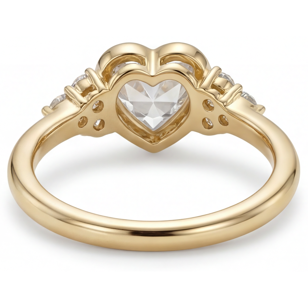 Handgemachter Edler Diamant Solitär-Ring mit Akzenten 1,75 Karat – Profilansicht