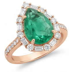 5 Karat Edler Smaragd Halo-Fassung Ring in 14 Karat Roségold