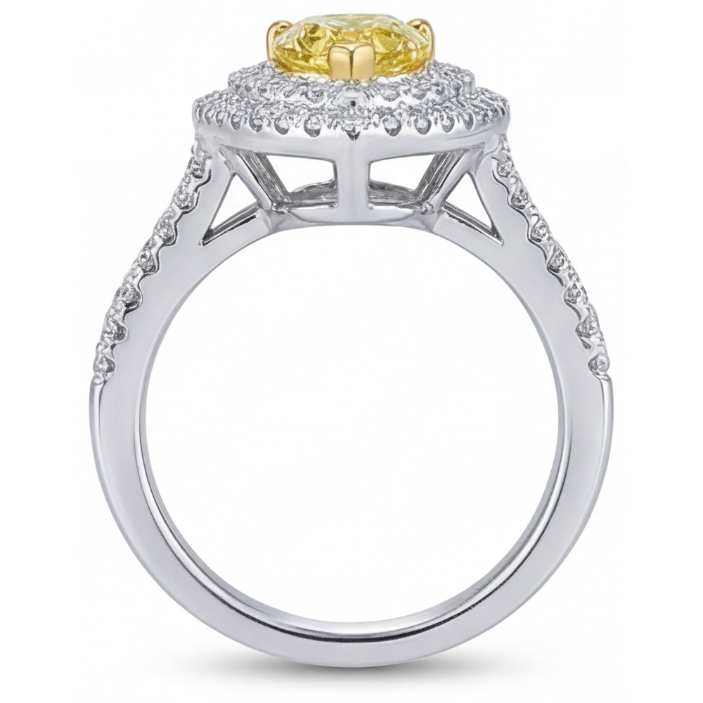 Stilvoller Halo-Ring 1,50 Karat – Draufsicht