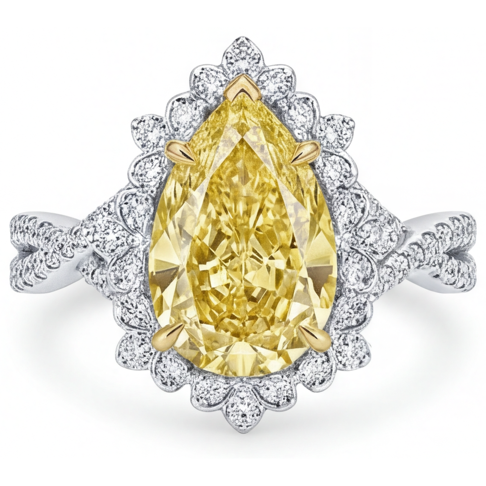 Eleganter Halo-Verlobungsring 3 Karat – Hauptansicht