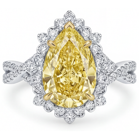 Eleganter Halo-Verlobungsring 3 Karat – Hauptansicht