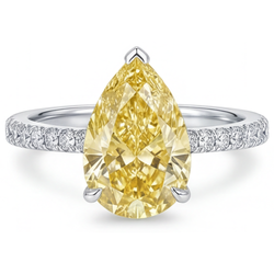 Fancy Gelber Diamant VVS Ring 3 Karat in 14K Weißgold